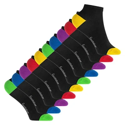 Abbildung von Footstar Kinder Baumwoll Kurzschaft Socken (10 Paar) mit abgesetzter Ferse und Spitze Funfarben 31 34