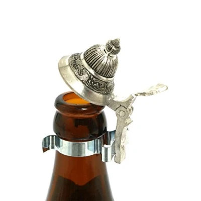 Abbildung von Bavariashop Bierflaschen Zinndeckel Made in Germany! Insektenschutz für die Bierflasche; Silberfarben