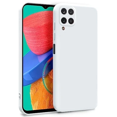 Abbildung von MyGadget Hülle für Samsung Galaxy M33 5G Zweilagige Handyhülle mit Kameraschutz Cover Innenfutter &amp; Silikon außen Weiß