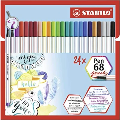 Abbildung von STABILO Pinselstift Pen 68 brush Premium Filzstift 24er Kartonetui