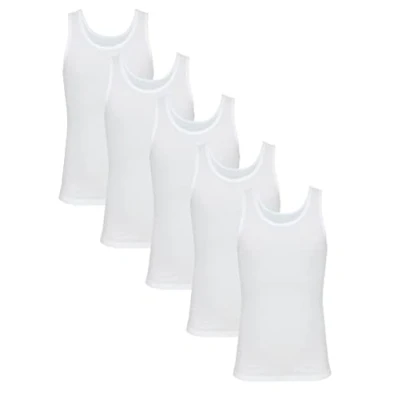 Abbildung von TupTam Kinder Jungen Unterhemd Ärmellos Tanktop 5er Pack, Farbe: Weiß, Größe: 152 158