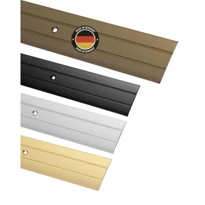 Abbildung von Gedotec Übergangsprofil zum Schrauben Alu Bronze 100 cm Länge 1 m Breite 37 mm Stk Übergangsschiene für Fußböden Aluminium Boden Leiste Übergangsleiste gelocht Bodenprofil Türschwelle