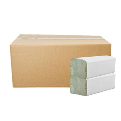 Abbildung von 5.000 HERRMANN Papierhandtücher Natur Premium, 1 lagig, ZZ Falz, 25x23cm Tücher, recycelt und umweltfreundlich Perfekte Hand Tuch Falthandtücher für Spender 20x250 Stk
