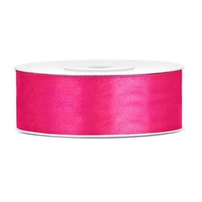 Abbildung von 25 Meter Satinband Pink Band Breite 25mm Schleifenband Satin Dekoband Dunkelpink Geschenkband Deko Hochzeit Geschenkverpackung pinkes