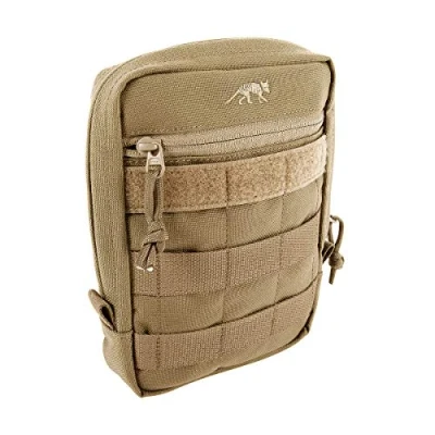 Abbildung von Tasmanian Tiger TT Tac Pouch 5 Rucksack Zusatz Tasche für Zubehör EDC, Molle kompatibel, incl. Regenhülle, 20 x 15 cm (Khaki)