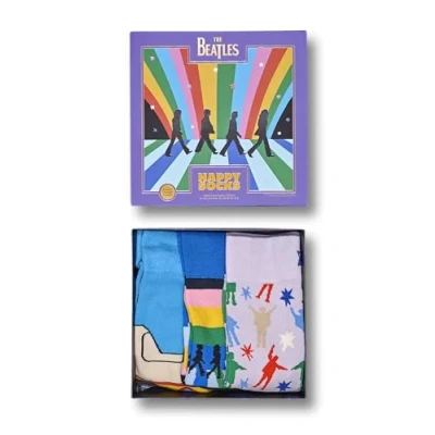 Abbildung von Happy Socks Langsocken (Box, 3er Pack) mit bunten Beatles Motiven