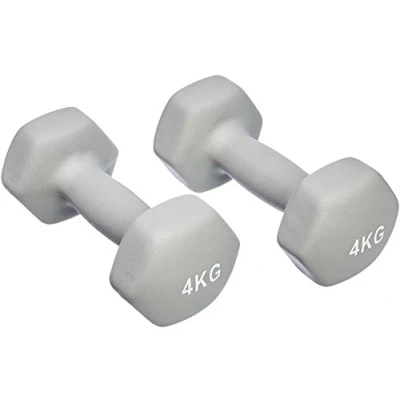 Abbildung von Amazon Basics Neopren Hanteln Gewichte, Grau, 8 kg, 2er Set (2 x 4 kg)