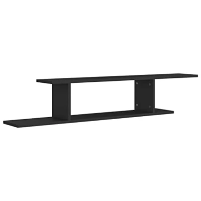 Abbildung von vidaXL TV Wandregal Lowboard Wandboard Schweberegal Hängeregal Dekoregal Freischwebend Regal Bücherregal Schwarz 125x18x23cm Holzwerkstoff