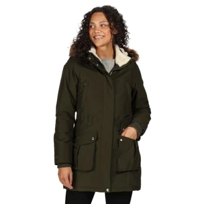 Abbildung von Regatta Damen Sefarina Waterproof Brethable Isotex 10000 Heavyweight Fill Durable Water Repellent Finish Internal Jacke, dunkles kaki, S EU