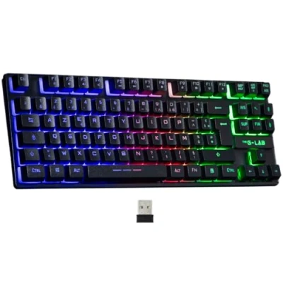 Abbildung von The G Lab Keyz Caesium TKL WL Kabellose Gaming Tastatur, kompakte Gamer Tastatur ohne Nummerntastatur, spanisches Layout, RGB Bluetooth Lange Akkulaufzeit für PC/PS4/PS5