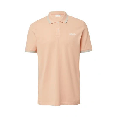 Abbildung von s.Oliver Piqué Poloshirt mit Kontrastdetails und Logo Papaya XL