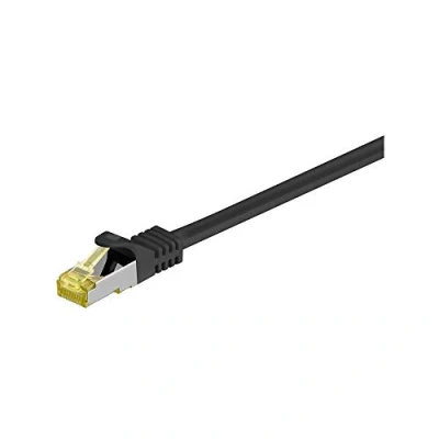 Abbildung von Goobay 0,25m RJ45 Patchkabel CAT 6A S/FTP (PiMF), 500 MHz, mit 7 Rohkabel, schwarz LSZH halogenfrei, Kupfer
