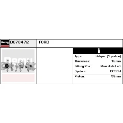 Abbildung von DELCO Remy DC73472 Bremssattel Stahlguss Remanufactured FORD: MONDEO 3 Kombi