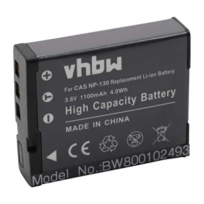 Abbildung von vhbw 1x Akku kompatibel mit Casio Exilim EX ZR100, H35, TR 100, FC300S, H30, H30BK Kamera (1100 mAh, 3,6 V, Li Ion)