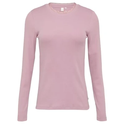 Abbildung von QS Schmales MIT Detail AM Ausschnitt Langarmshirt, Damen, Größe: Medium, Altrosa