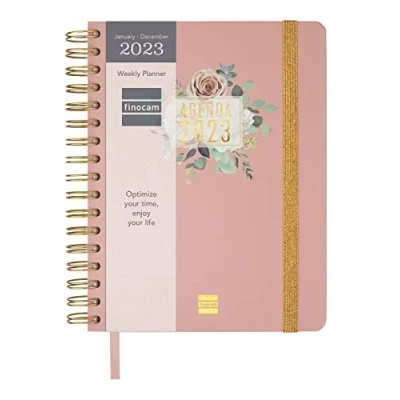 Abbildung von Finocam Terminkalender 2023 Wöchentlich Dotted Optimal Januar 2023Dezember (12 Monate) Rosa International
