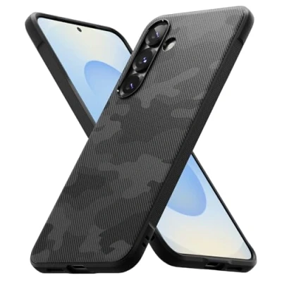 Abbildung von Ringke Onyx Case Kompatibel mit Samsung Galaxy S25 Hülle, [Fester Griff] Tarnmuster rutschfest Schlankes Slim Fit Einzigartige Textur TPU Robuste Stoßfeste Kratzfest Handyhülle Camo Black