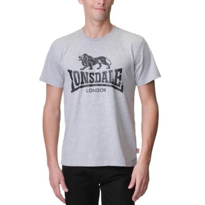 Abbildung von Lonsdale Herren T Shirt normale Passform LOGO, Grau, 3XL