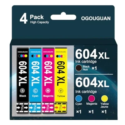 Abbildung von OGOUGUAN 604XL Patronen für Epson Druckerpatronen 604 XL Multipack Druckerpatrone Expression Home XP 2200 2205 3200 3205 4200 Workforce WF 2910 2930 2935, 4er Packs