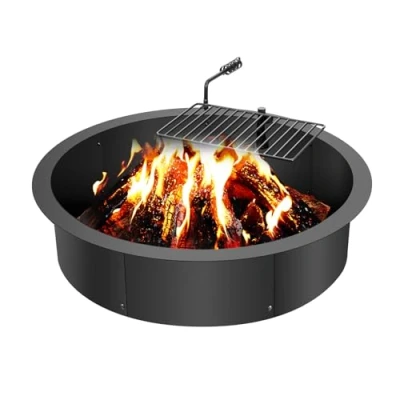 Abbildung von VEVOR Feuerstelle Feuerring Feuerschale Lagerfeuer Metall Ø889mm Garten Terrasse