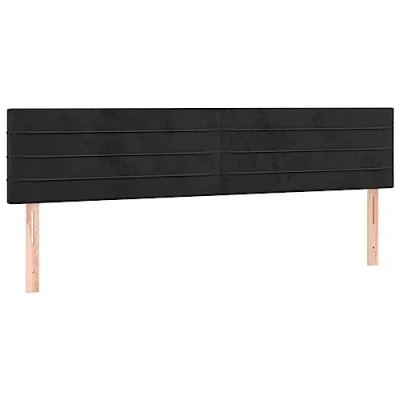 Abbildung von vidaXL 2X Kopfteil Polsterkopfteil Betthaupt Bettkopfteil für Bett Bettgestell Bettrahmen Schlafzimmer Bettzubehör Schwarz 90x5x78/88cm Samt