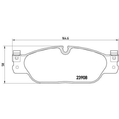 Abbildung von BREMBO P 36 021 Bremsbelagsatz exkl. Verschleißwarnkontakt mit Bremssattelschrauben Zubehör JAGUAR: XJ Limousine, S Type