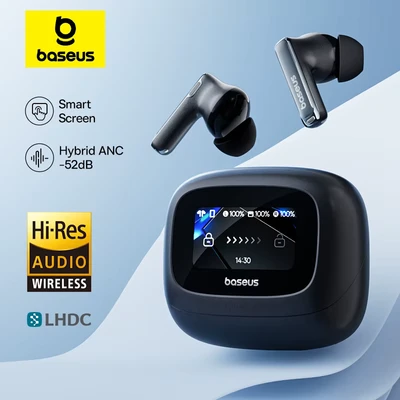 Abbildung von Baseus Bowie M2s Ultra Funk Kopfhörer, intelligenter Bildschirm, 52 dB, Geräuschunterdrückung, Bluetooth 5.4 3D Audio, räumliche Ohrhörer