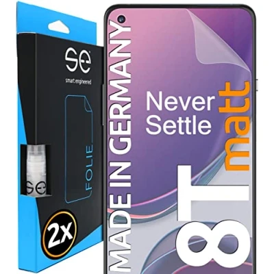 Abbildung von smart engineered se® [2 STK.] Entspiegelte 3D Schutzfolie für OnePlus 8T Full Screen, selbstheilend, HD Displayschutz Folie, Anti Kratzen, Bläschen, hüllenfreundlich, kein Schutzglas