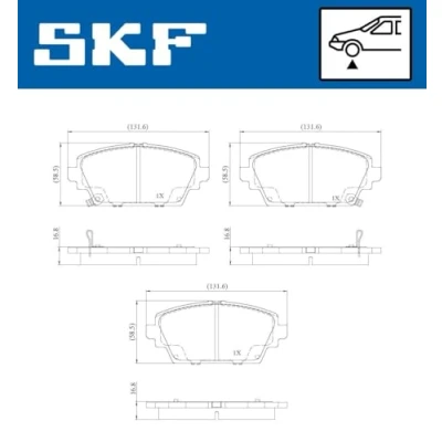 Abbildung von SKF VKBP 80896 A Bremsbelagsatz mit akustischer Verschleißwarnung NISSAN: Almera Tino, Primera Limousine, Hatchback