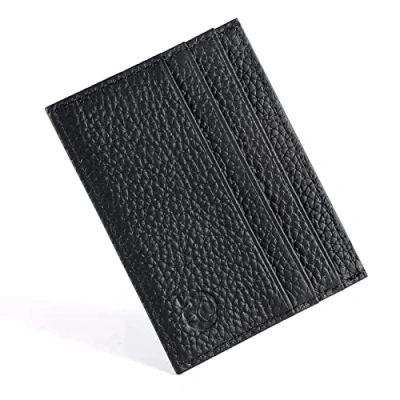 Abbildung von URAQT Leder Slim Wallet, Thin Minimalist Front Tasche Geldbörsen für Männer Kreditkartenetui, RFID Blocking (Schwarz)