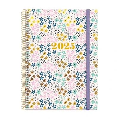 Abbildung von Miquelrius Kalender 2025, Jahresplaner, 155 x 213 mm, Wochenansicht, Umschlag aus laminiertem Karton, Spiralbindung, Gummibandverschluss, Papier 80 g/m², Katalanisch, Englisch und Portugiesisch,