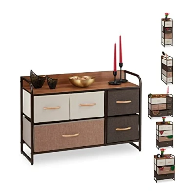Abbildung von relaxdays Beistellschrank Schubladenschrank vers. Designs D