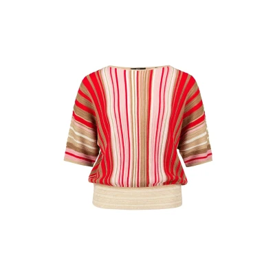Abbildung von zero Gestreift Strickpullover, Damen, Größe: 34, Patch creamred