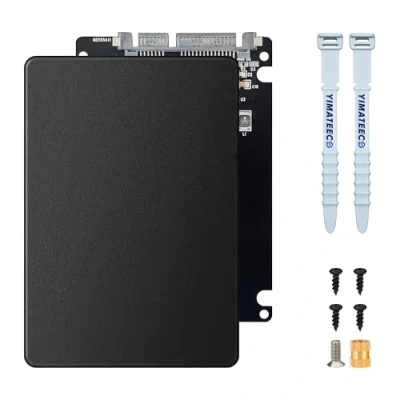 Abbildung von M.2 SATA Adapter NGFF auf Adapter, SSD 2,5Zoll 3.0 Kartenadapter Konverter mit 7mm Gehäuse, bis zu 6 Gbit/s Unterstützt 2230 2242 2260 2280 (Schwarz)