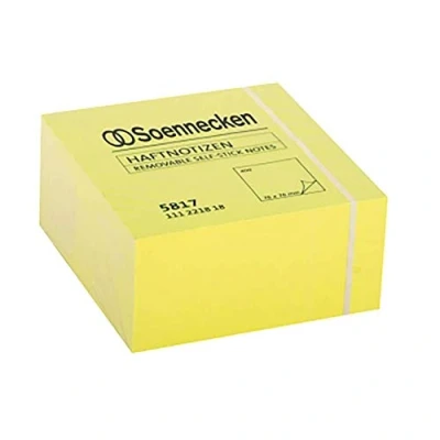 Abbildung von Soennecken Haftnotizwürfel 5817 75x75mm 400 Blatt neongelb