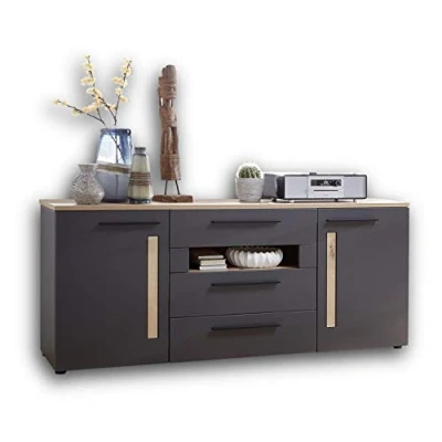 Abbildung von Innostyle Sideboard &quot;Loft Two&quot;, Breite 180 cm, 2 Holztüren, 3 Schubkästen, 1 offenes Fach
