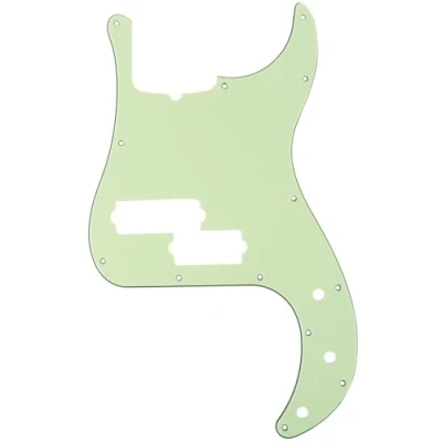 Abbildung von Musiclily Pro 5 Saiter 13 Löcher P Bass Pickguard PB style Schlagbrett für Fender American Precision Bass,3 lagig Mint Green