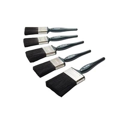 Abbildung von ProDec 5 teiliges Handwerker Pro Pinselset, gemischte Borsten, glattes Finish beim Streichen, Dispersions , Glanz und Satinfarben auf Wänden, Decken, Holz Metall 2 x 38 mm, 50 1 75 mm