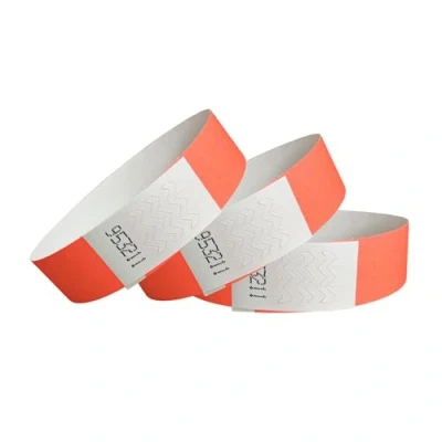 Abbildung von CINTAPUNTO Einlassbändchen Papier Eintrittsbänder Party/Festival/Club Bändchen Einlass und Eintritt Armband für Veranstaltungen Party Bänder, Club Armbänder 500 Stück Neon Red
