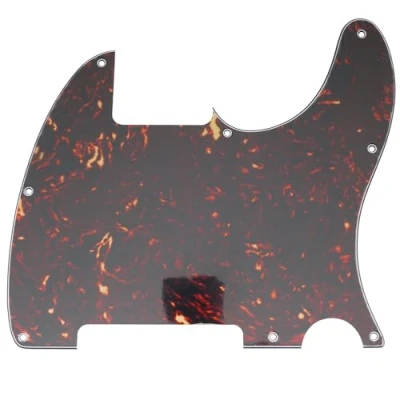 Abbildung von Musiclily 8 Löcher Schlagbrett Pickguard für Fender USA/Mexican Telecaster Esquire E Gitarre,4 lagig Tortoise Shell