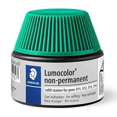 Abbildung von STAEDTLER 487 15 Lumocolor non permanent Universalstift Nachfüllstation für 311/312/315/316, 20x Nachfüllen, grün