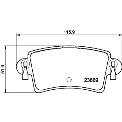 Abbildung von HELLA 8DB 355 009 421 Bremsbelagsatz nicht für Verschleißwarnanzeiger vorbereitet mit Bremssattelschrauben RENAULT: MASTER 2 Kasten, Bus