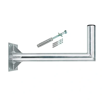 Abbildung von Premium X 60cm Ø 60mm Wandhalter Stahl Winkel Wand Halterung für Satelliten Schüssel SAT Antenne 4 Fach Verstrebung Schraubensatz