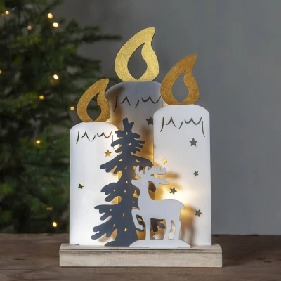 Abbildung von STAR TRADING LED Dekolicht Fauna, Weihnachtsdeko Fauna Winterdorf aus Holz mit Beleuchtung und Timer
