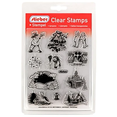 Abbildung von stieber Clear Stamps Transparente Stempel Sets (Bitte gewünschtes Motiv/Thema unten auswählen!) (Winterzeit Wintertime)