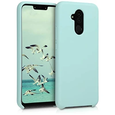 Abbildung von kwmobile Hülle kompatibel mit Huawei Mate 20 Lite Silikon Handy Case Handyhülle weiche Oberfläche kabelloses Laden Mintgrün matt