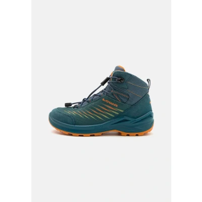 Abbildung von Lowa Zirrox II GTX MID JR Unisex Hikingschuh für Kinder, Größe: 30, Petrol/mango Lederimitat/textil