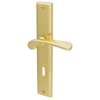 Abbildung von Alpertec Drückergarnitur BB Langschildgarnitur Nelson Messing gold