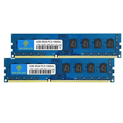 Abbildung von 8GB Kit (2X4GB) PC3 10600U DDR3 10600 1333MHz 4GB 2Rx8 240 pin UDimm CL9 1,5V Desktop RAM Arbeitsspeicher…