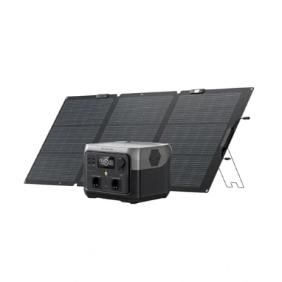 Abbildung von EF ECOFLOW Tragbare Powerstation River 2 MAX mit 160W Faltbare solarpanel, 512Wh Generator LiFeP04, Balkonkraft für Camping, Kleine Verpackungsmängel, Produkt unbenutzt(Generalüberholt)